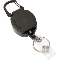 Dérouleur autorétractable pour carte d'identité et clés, Métal en alliage de zinc, Câble 24", Fixation Mousqueton OP293 | Fastek