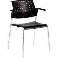 Stacking Chairs, Plastic, 33" High, 300 lbs. Capacity, Black Fastek