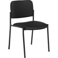 Armless Stacking Chairs, Fabric, 32" High, 300 lbs. Capacity, Black Fastek