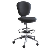 Metro™ Extended-High Chair, Fabric, Black, 250 lbs. Capacity OP692 | Fastek