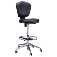 Metro™ Extended-High Chair, Vinyl, Black, 250 lbs. Capacity OP693 | Fastek