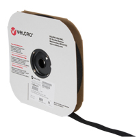 Ruban d'attaches, Boucle, 25 vg x 1", Cousu, Noir Fastek