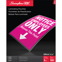 Pochettes lamin&eacute;es pour lettres Swingline UltraClear Fastek