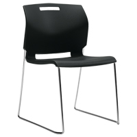 Chair, Plastic, 32-1/2" High, 300 lbs. Capacity, Black Fastek
