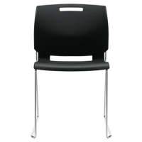 Chair, Plastic, 32-1/2" High, 300 lbs. Capacity, Black Fastek