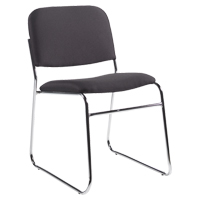 Armless Chair, Fabric, 30" High, 200 lbs. Capacity, Black Fastek
