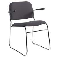 Chair, Fabric, 30" High, 200 lbs. Capacity, Black Fastek