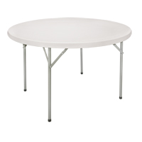 Table pliante, Ronde, 48" l x 48" la, Poly&eacute;thyl&egrave;ne, Blanc Fastek