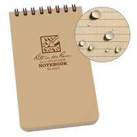 Pocket Top-Spiral Notebook, Soft Cover, Tan, 100 Pages, 3" W x 5" L OQ405 | Fastek