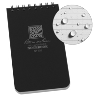 Pocket Top-Spiral Notebook, Soft Cover, Black, 100 Pages, 3" W x 5" L OQ406 | Fastek