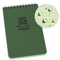 Pocket Top-Spiral Notebook, Soft Cover, Green, 100 Pages, 4" W x 6" L OQ407 | Fastek