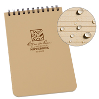 Pocket Top-Spiral Notebook, Soft Cover, Tan, 100 Pages, 4" W x 6" L OQ408 | Fastek