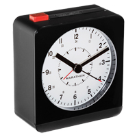 Desk Alarm Clock, Analog, Battery Operated, 3.5" W x 1.5" D x 3.75" H, Black OQ433 | Fastek