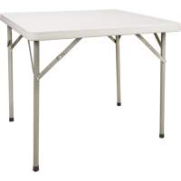 Folding Table, Square, 34" L x 34" W, Polyethylene, White OQ714 | Fastek