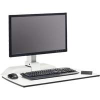 Soar™ Sit/Stand Electric Desk with Single Monitor Arm, Desktop Unit, 36" H x 27-3/4" W x 22" D, White OQ925 | Fastek