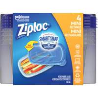 Mini contenants rectangulaires Ziploc<sup>MD</sup>, Plastique, Capacité de 355 ml, Transparent OR133 | Fastek