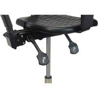 Heavy-Duty Ergonomic Stool with Adjustable Arm Rests, Stationary, Adjustable, 39" - 48", Polyurethane Seat, Black Fastek