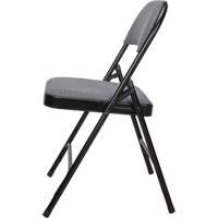 Deluxe Fabric Padded Folding Chair, Steel, Grey, 300 lbs. Weight Capacity Fastek