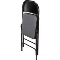 Deluxe Fabric Padded Folding Chair, Steel, Grey, 300 lbs. Weight Capacity Fastek