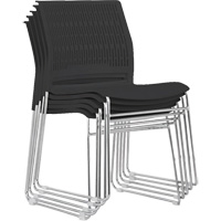Stacking Chairs, Polypropylene, 32-3/8" High, 250 lbs. Capacity, Black Fastek