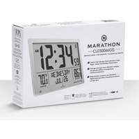 Horloge à réglage automatique à calendrier complet avec de très grands caractères, Numérique, À piles, Blanc OR500 | Fastek