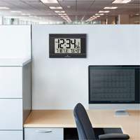 Self-Setting Digital Wall Clock with Auto Backlight, Digital, Battery Operated, Black OR501 | Fastek