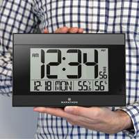 Self-Setting Digital Wall Clock with Auto Backlight, Digital, Battery Operated, Black OR501 | Fastek