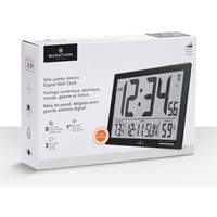 Slim Jumbo Self-Setting Wall Clock, Digital, Battery Operated, White OR503 | Fastek