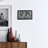Horloge murale géante étroite à réglage automatique, Numérique, À piles, Blanc OR503 | Fastek