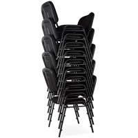 Stacking Chairs, Fabric, 32" High, 250 lbs. Capacity, Black Fastek