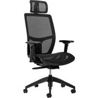 Format+ High-Back Weight-Sensing Synchro-Tilter with Headrest, Mesh, Black, 300 lbs. Capacity Fastek