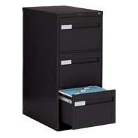 Vertical Filing Cabinet with Recessed Drawer Handles, 3 Drawers, 18.15" W x 26.56" D x 40" H, Black OTE618 | Fastek
