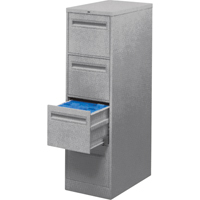 Vertical Filing Cabinet with Recessed Drawer Handles, 3 Drawers, 18.15" W x 26.56" D x 40" H, Grey OTE619 | Fastek
