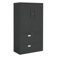 Multi-Stor Cabinet, Steel, 3 Shelves, 65-1/4" H x 36" W x 18" D, Black OTE783 | Fastek