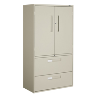 Multi-Stor Cabinet, Steel, 3 Shelves, 65-1/4" H x 36" W x 18" D, Beige OTE785 | Fastek
