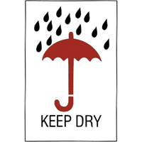 &eacute;tiquettes pour traitement sp&eacute;cial Keep Dry, 6" lo x 4" la, Rouge/blanc Fastek