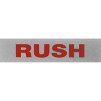 "Rush" Special Handling Labels, 5" L x 2" W, Black on Red PB418 | Fastek