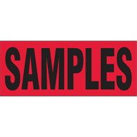 "Samples" Special Handling Labels, 5" L x 2" W, Black on Red PB424 | Fastek
