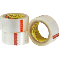 Scotch&reg; 375 Box Sealing Tape, Hot Melt Adhesive, 3.2 mils, 48 mm (1-22/25") x 50 m (164') Fastek