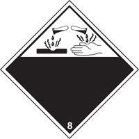 TDG Shipping Labels, Class 8, Corrosives, Vinyl Fastek