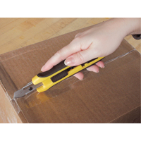 Couteau de s&eacute;curit&eacute; &agrave; cinq positions, 18 mm, Argent, Prise en Caoutchouc Fastek