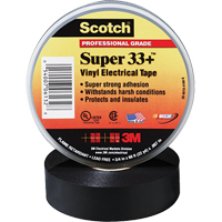 Rubans Super 33+ Scotch, 19 mm (3/4") x 20,1 m (66'), Noir, 7 mils Fastek
