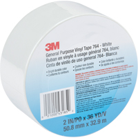 General Purpose Vinyl Tape 764, 48 mm (2") W x 32.9 m (108') L, White Fastek