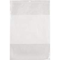 White Block Poly Bags, Reclosable, 12" x 9", 2 mils Fastek