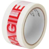 Ruban d'emballage Fragile, Adh&eacute;sif Thermofusible, 2 mils, 48 mm (2") x 100 m (328') Fastek