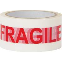 Ruban d'emballage Fragile, Adh&eacute;sif Thermofusible, 2 mils, 48 mm (2") x 100 m (328') Fastek