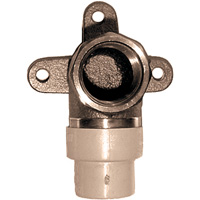 One-Piece 90° Drop Ear Elbow, Hub x FPT, Brass/CPVC, 3/4" Fastek
