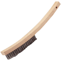 Brosse &agrave; main &agrave; r&eacute;curer &agrave; manche courb&eacute;, Acier inoxydable, 4 x 20 rangs de fils, Longueur 17" Fastek