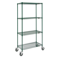 Wire Shelf Cart, Epoxy Finish, 36" x 80" x 24", 800 lbs. Capacity Fastek