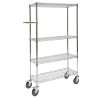 Push Cart, Chrome Plated, 30" x 60" x 14", 800 lbs. Capacity Fastek